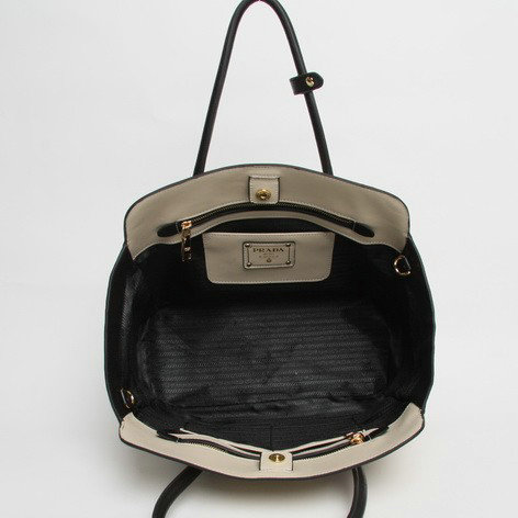 2014 Prada Original Soft Calfskin Tote Bag BN2673 offwhite - Click Image to Close